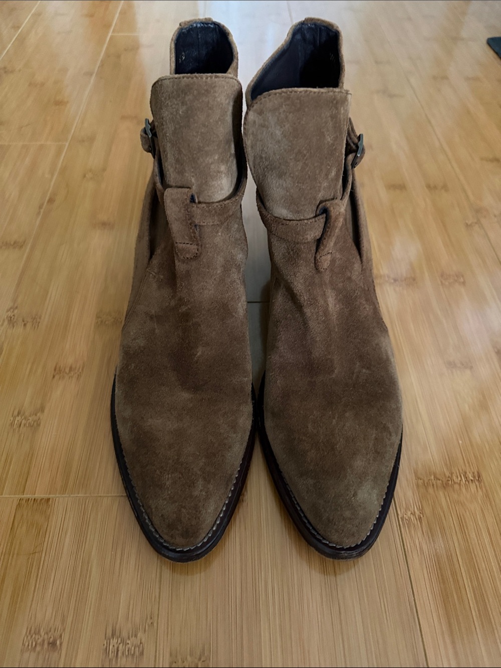 Yves Saint Laurent Brown Suede Ankle Boots